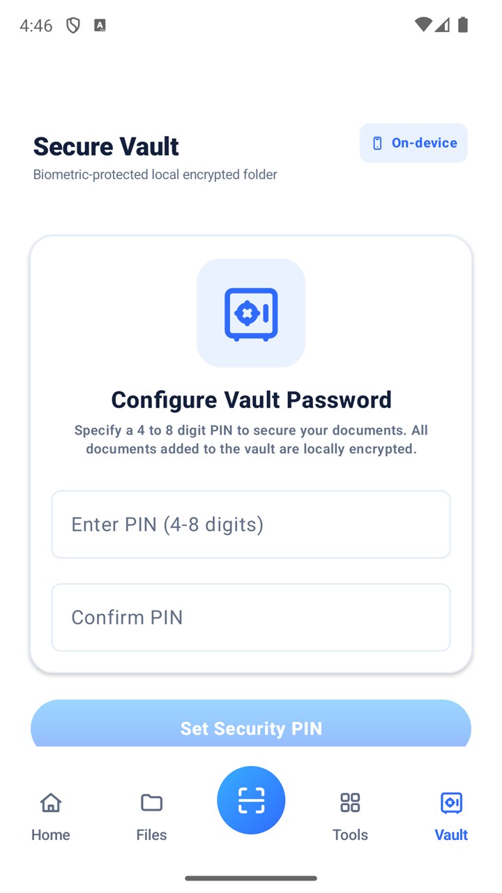 DocLens AI - secure vault