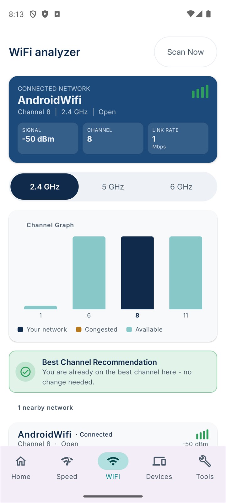 WiFi Doctor - channel analysis